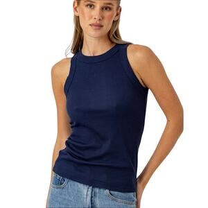 NWT Sundays Turner Tank Top in Navy Blue Ribbed Size Large